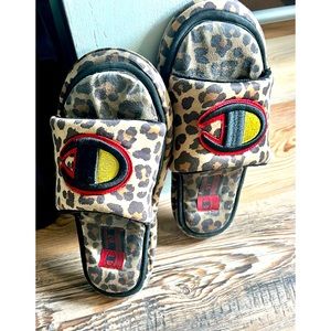 Pre-love animal print slippers